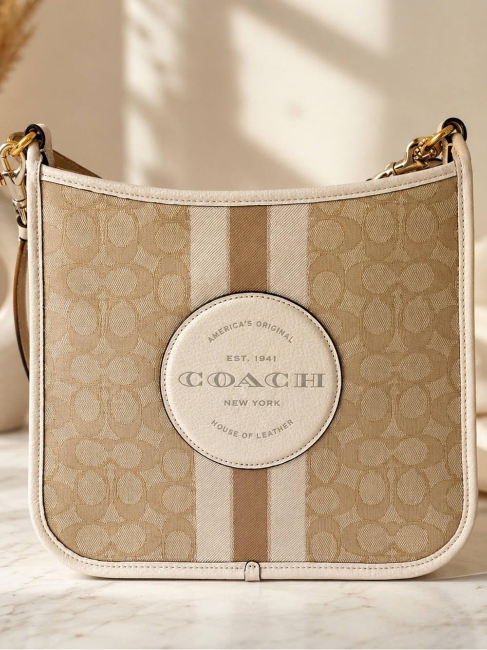 Coach Dempsey File Bag in Signature Canvas Shoulder Bag